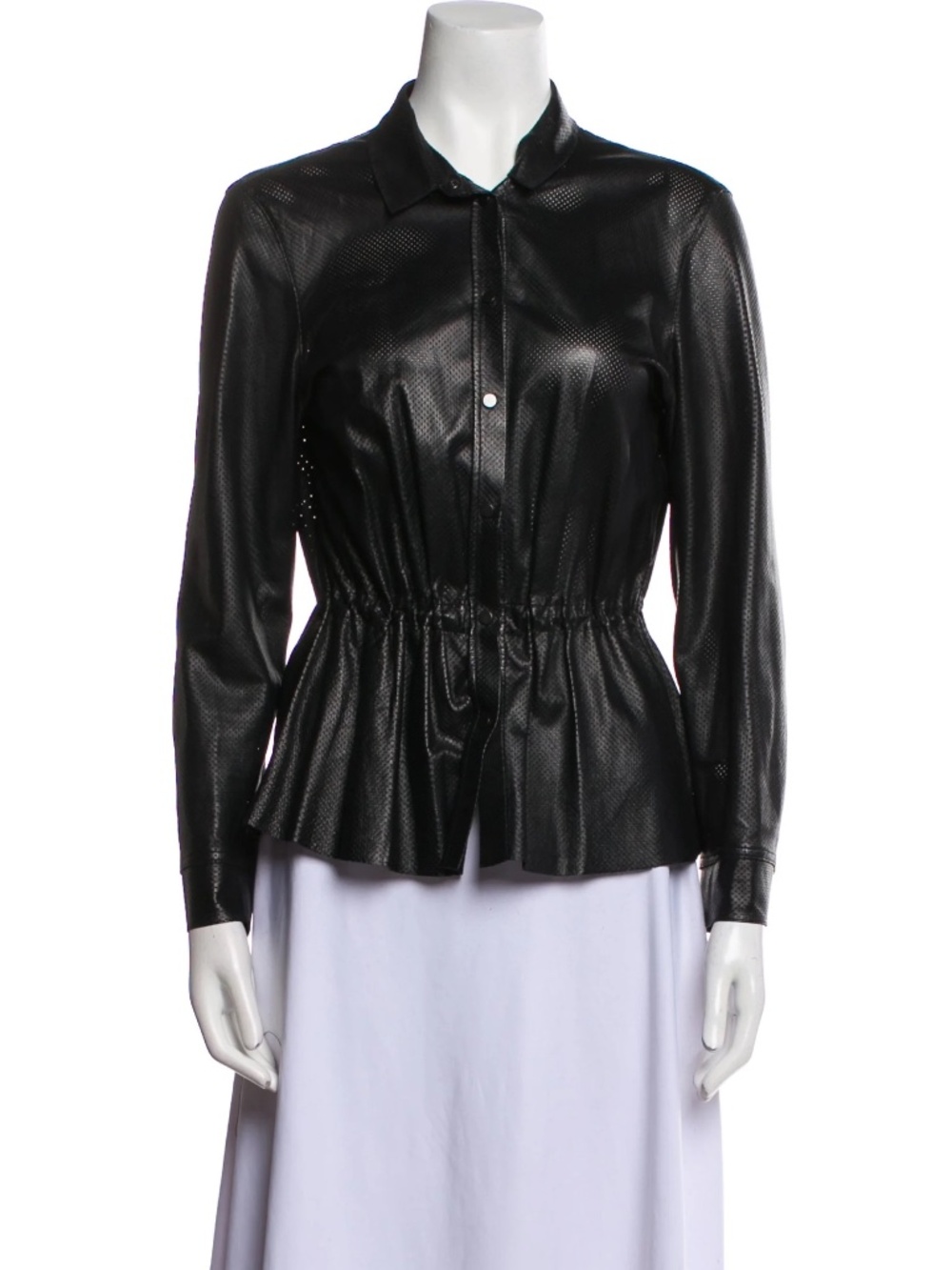Akris Punto Leather Biker Jacket Black Med